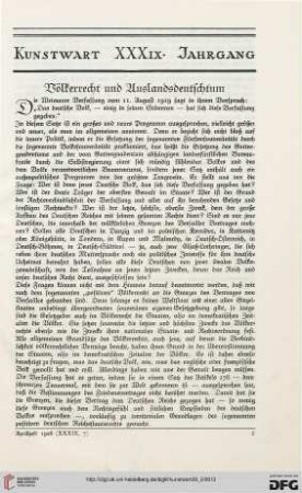 Völkerrecht und Auslandsdeutschtum