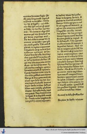 De sancta trinitate