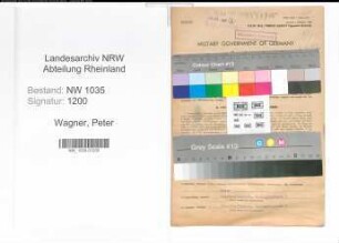 Entnazifizierung Peter Wagner , geb. 03.10.1898 (Kaufmaennischer Angestellter)