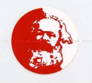 Aufkleber mit einem Porträt von Karl Marx