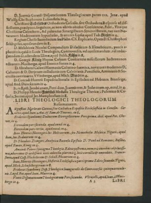 Libri Theologici Theologorum Reformatorum.
