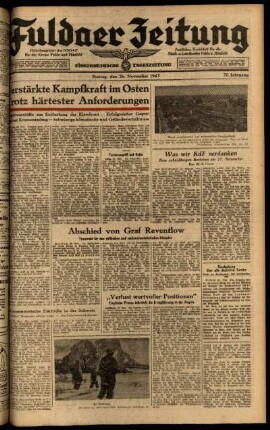Ausgabe vom Freitag, den 26. November 1943.