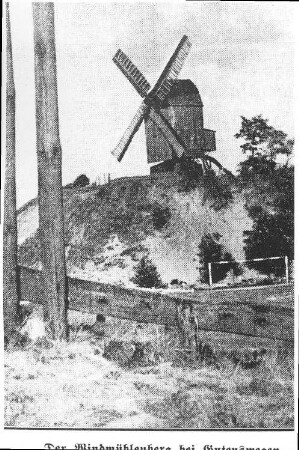 Niedere Börde-Gutenswegen. Bockmühle auf dem Windmühlenberg, vor 1945, Repro