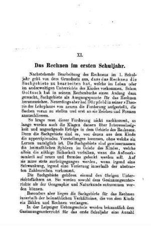 Das Rechnen im ersten Schuljahr