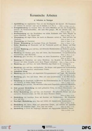 Keramische Arbeiten (Nr. 1-146)