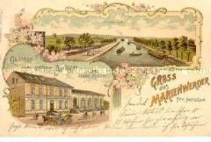 Postkarte aus Marienwerder mit Restaurantwerbung
