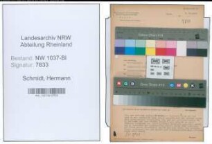Entnazifizierung Hermann Schmidt , geb. 25.04.1891 (Vertreter)