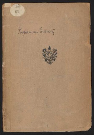 Programm-Entwurf [für eine neue Verfassung des deutschen Reiches]