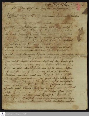 Reisetagebuch von Daniel Zeglin.