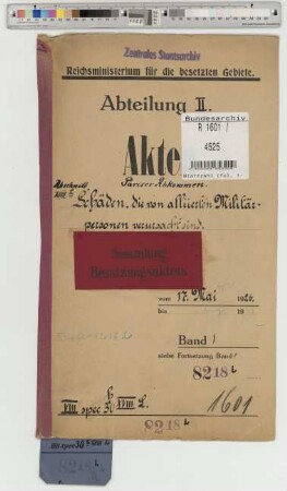 Pariser Abkommen. Abschnitt XVIII L: Schäden die von alliierten Militärpersonen verursacht sind