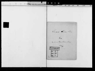Briefe an Landgraf Christian Ludwig von seinem Bruder Friedrich Ludwig