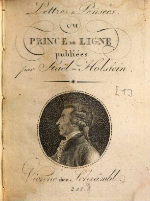 Lettres et pensées du Maréchal Prince de Ligne, [1]