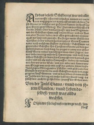 Von der Insel Giava/ unnd von ihrem Glauben/ unnd Leben daselbst ...