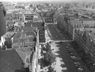 Danzig / Gdansk, Langmarkt vom Rathausturm