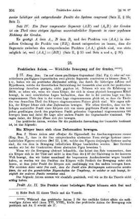 23. Praktisches Axiom. - Wirkliche Bewegung auf der Graden.