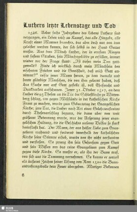 Luthers letzte Lebenstage und Tod