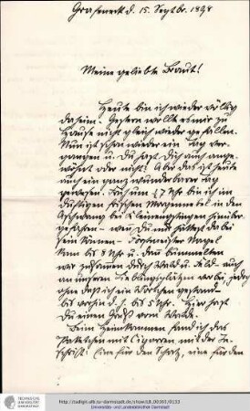 Brief vom 15.09.1898