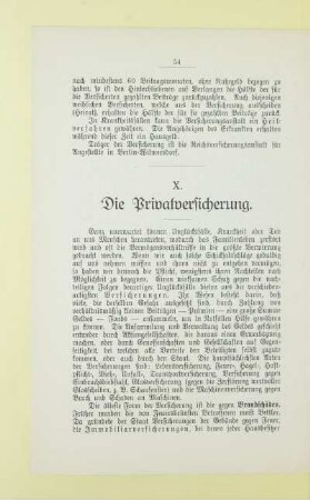X. Die Privatversicherung
