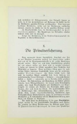 X. Die Privatversicherung