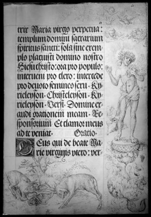 Gebetbuch Kaiser Maximilians I. — Christus als Schmerzensmann; kämpfende Hirsche, Folio 66recto