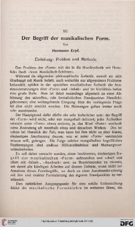 Der Begriff der musikalischen Form