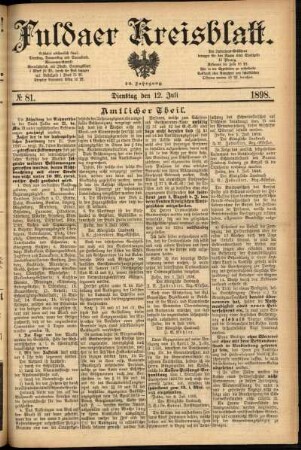 Ausgabe vom Dienstag, den 12. Juli 1898.