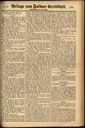 Zweite Ausgabe vom Samstag, den 13. Juni 1896.