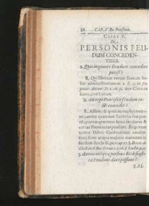Caput V. De Personis Feudum Concedentibus.