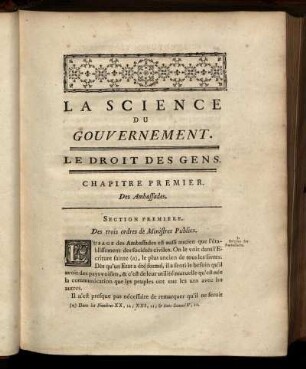 Chapitre premier. Des Ambassades