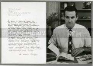 Handschriftliches Glückwunschschreiben von Helmut Recknagel mit großformatigem Bild zum 75. Geburtstag von Walter Ulbricht