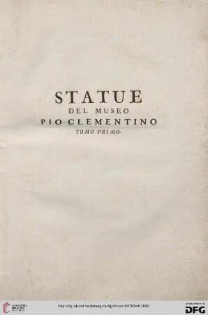 Band 1: Il Museo Pio-Clementino: Statue del Museo Pio-Clementino