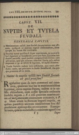 Caput VII. De Nuptiis Et Tutela Feudali
