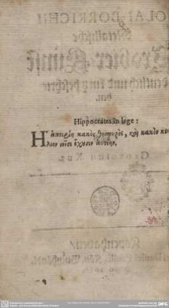 Hippocrates in lege: