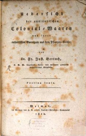 Uebersicht der ausländischen Colonial-Waaren