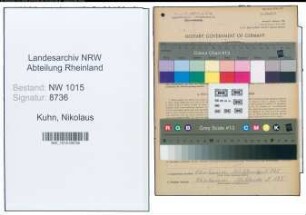 Entnazifizierung Nikolaus Kuhn , geb. 28.01.1897 (Lokfuehrer)