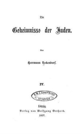 In: Die Geheimnisse der Juden ; Band 4