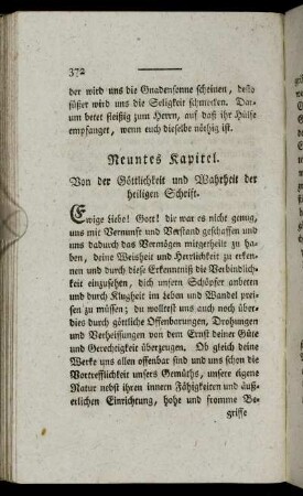 Neuntes Kapitel. Von der Göttlichkeit und Wahrheit der heiligen Schrift.