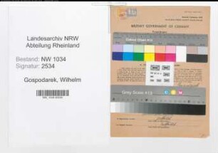 Entnazifizierung Wilhelm Gospodarek , geb. 04.09.1910 (Oberleutnant)