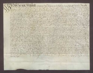 Hans Becker, Schultheiß, und genannte Mitglieder des Gerichts zu Knaudenheim beurkunden eine Gültverschreibung des Georg Resch d. J. über 20 Gulden gegenüber Johann Rehm, Generalkollektor des Bistums Speyer.