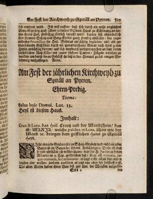 507-522, Am Fest der jaehrlichen Kirchweyh zu Spitaell ...