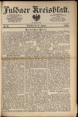 Ausgabe vom Dienstag, den 31. Januar 1899.