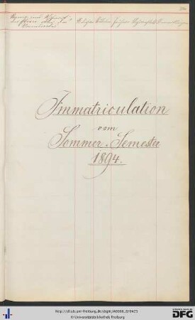 [fol. 376] Sommersemester 1894