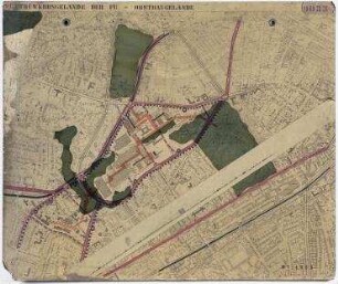 Ideenwettbewerb "Bebauung Obstbaugelände der Freien Universität Berlin", FU Berlin (nicht realisiert), 4. Preis – Lageplan. Berlin-Dahlem