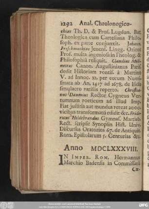 Anno MDCLXXXVIII.