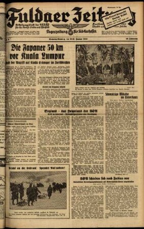 Ausgabe vom Sonntag, den 11. Januar 1942.