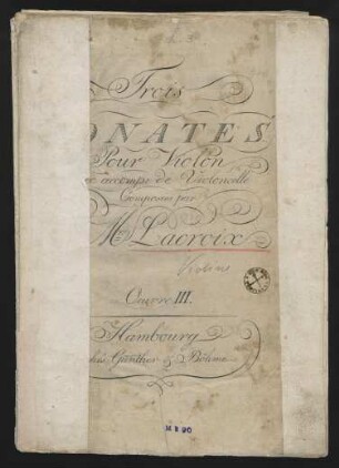 Trois sonates pour violon avec accomp. de violoncelle, op. 3