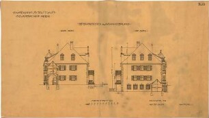 Fischer, Theodor; Stuttgart; Waisenhaus - Wohngebäude Ost - u. Westseite (Ansichten)