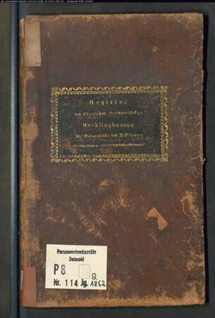 Zivilstandsregister der Dissidenten für den Ort Recklinghausen, Kreisgericht Recklinghausen (G 1862) (Gemeinde: Recklinghausen, Stadt)
