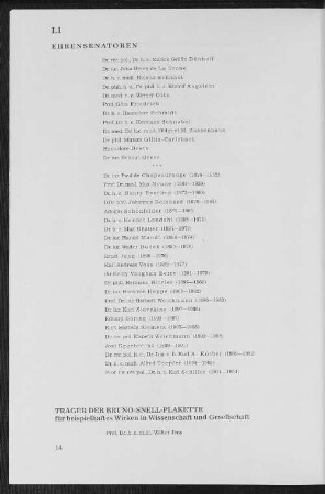Träger der Bruno-Snell-Plakette