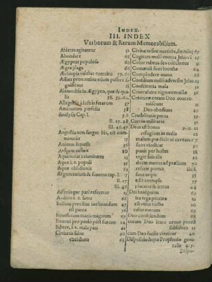 III. Index Verborum & Rerum